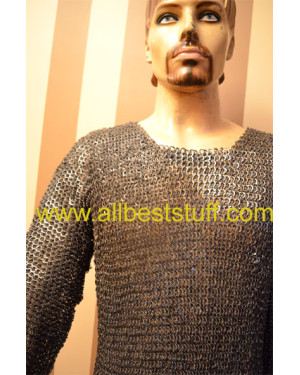 Full Riveted Chain Mail Hauberk Chest Size 40